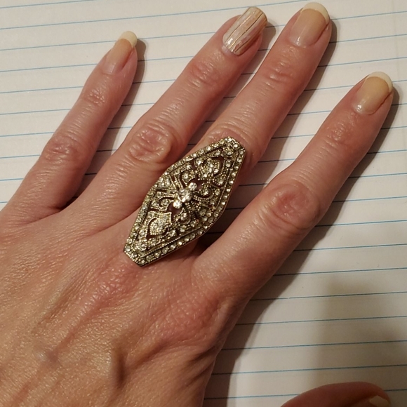 Art deco style ring - size 8 - Picture 3 of 4